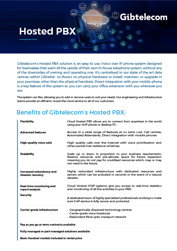 Hosted PBX Datasheet Image