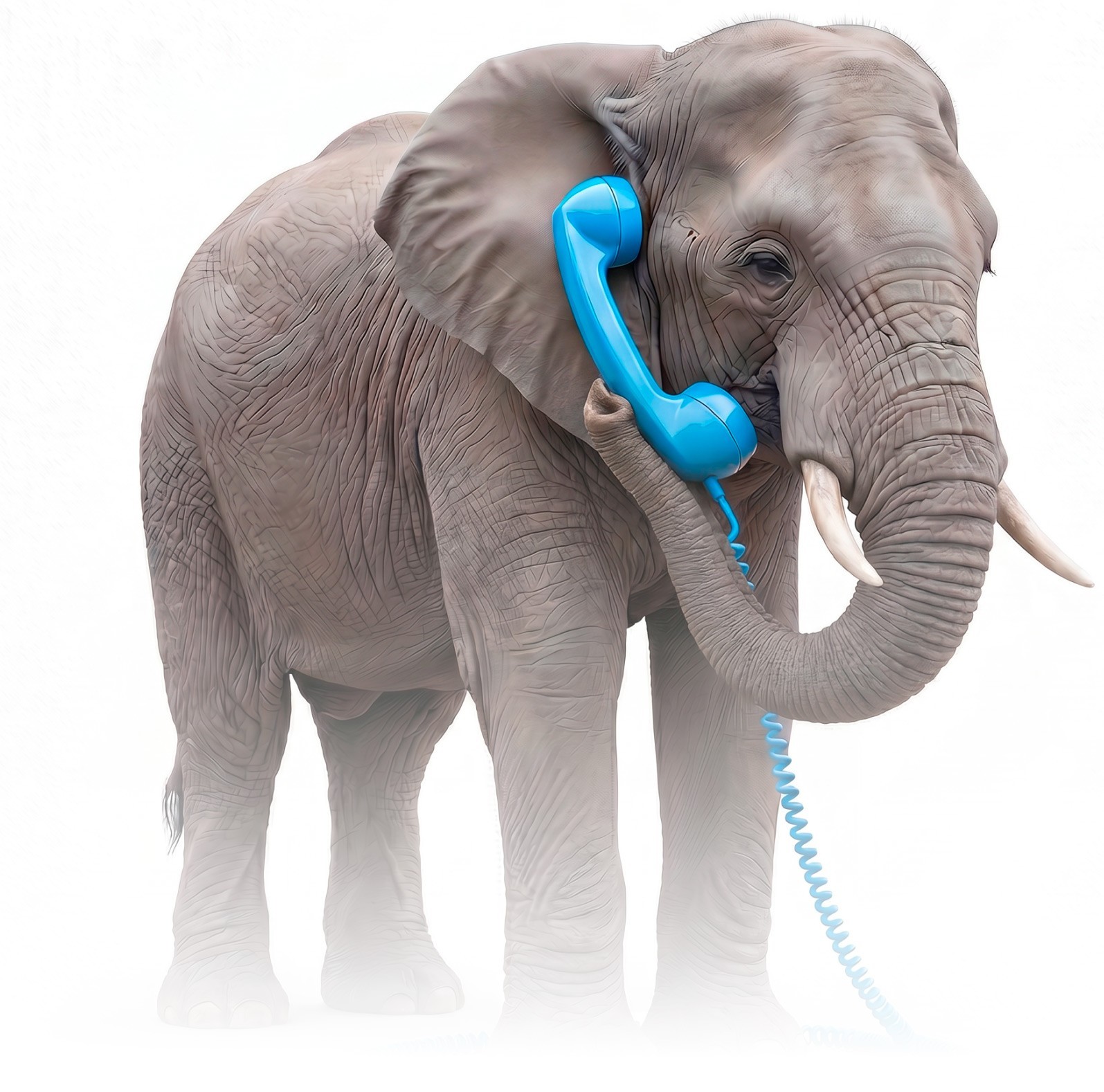 Flexible voice without limits Image of an elephant with landline